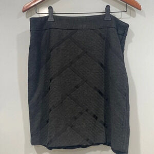 White House Black Market Women’s Grey Stripe Petites Short Pencil Skirt Sz 6P